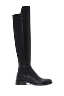 Women's Black Zippered Leather Boots | Derimod