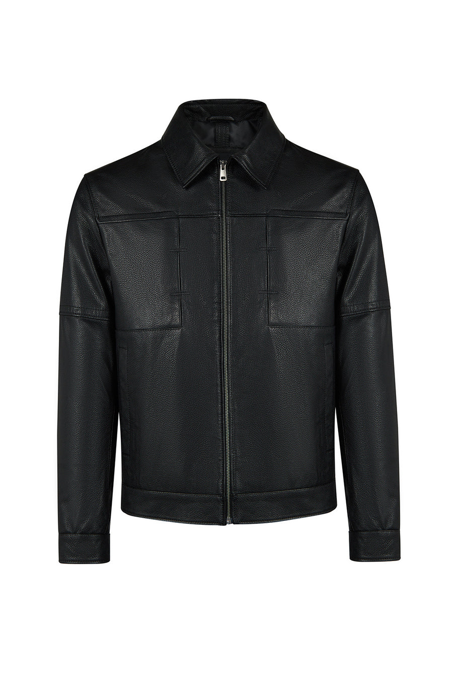 Bastoni Male Black Shirt Collar Leather Jacket 26WGD6630MM | Derimod