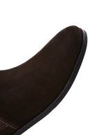 Men's Brown Suede Leather Chelsea Boots | Derimod