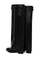 Woman Black Zip Closure Chunky-Heel Boot | Derimod