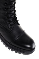 Men's Black Zippered Leather Boots | Derimod