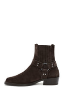 Women's Brown Suede Leather Cowboy Boots | Derimod