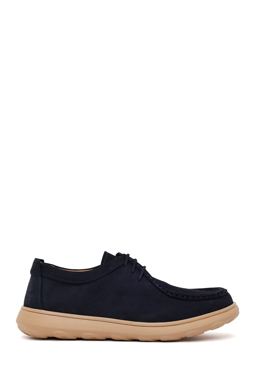 Male Navy Nubuck Leather Casual Shoes 26SFD6807V3 | Derimod