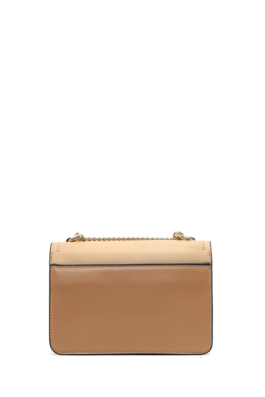 Women's Beige Long Chain Strap Classic Shoulder Bag