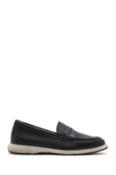 Women's Black Leather Loafer | Derimod