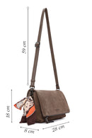 Women's Mink Long Strap Accessory Detailed Suede Crossbody Bag | Derimod