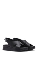 Women's Black Strappy Comfort Sandals | Derimod