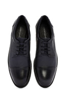 Men's Navy Blue Lace-Up Leather Classic Shoes | Derimod