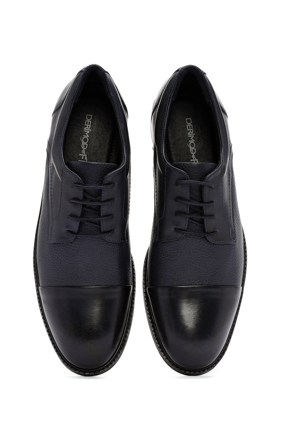 Men's Navy Blue Lace-Up Leather Classic Shoes