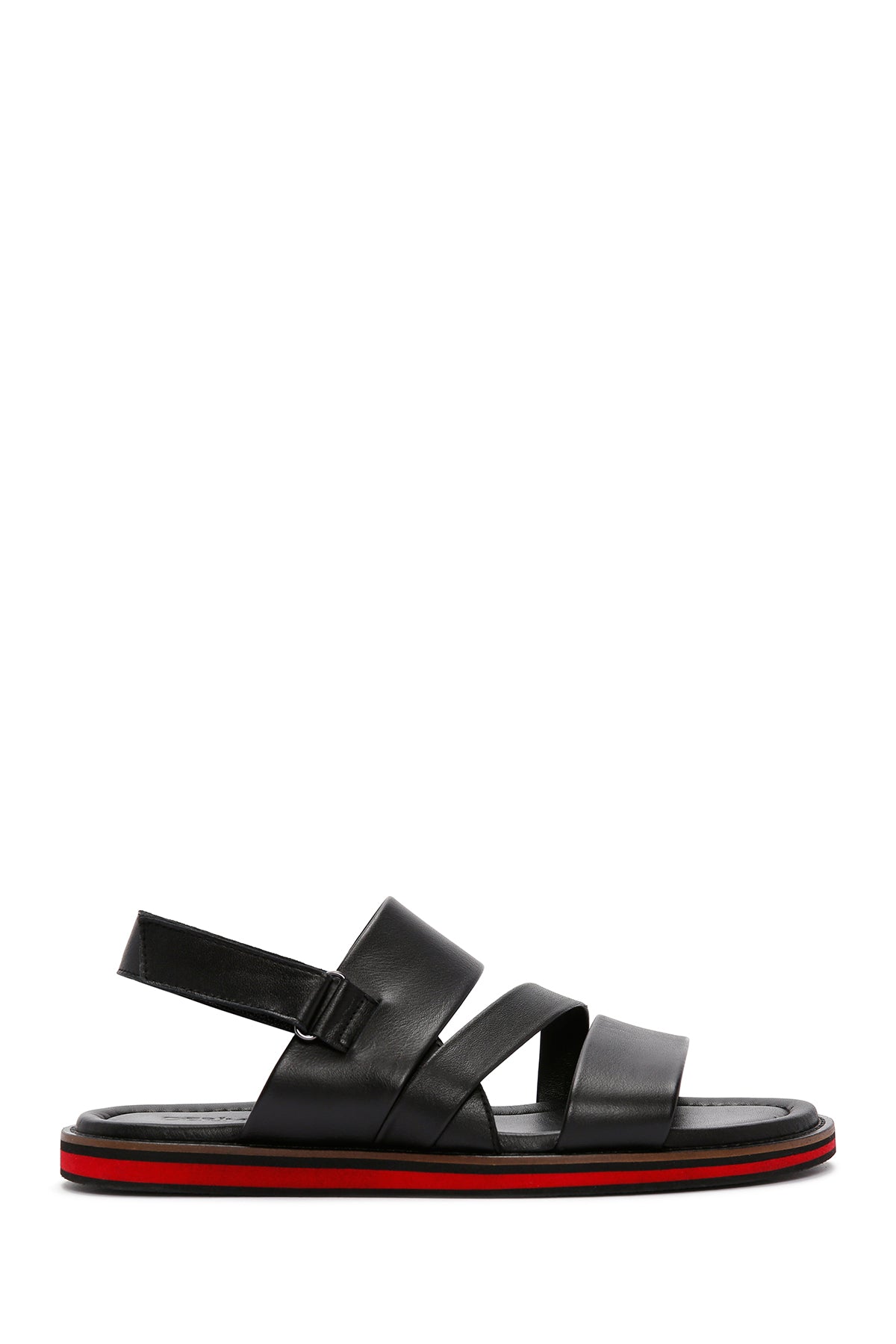 Men's Black Strappy Leather Sandals 25SFD625218 | Derimod