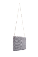 Women's Gray Long Strap Plush Portfolio Bag | Derimod