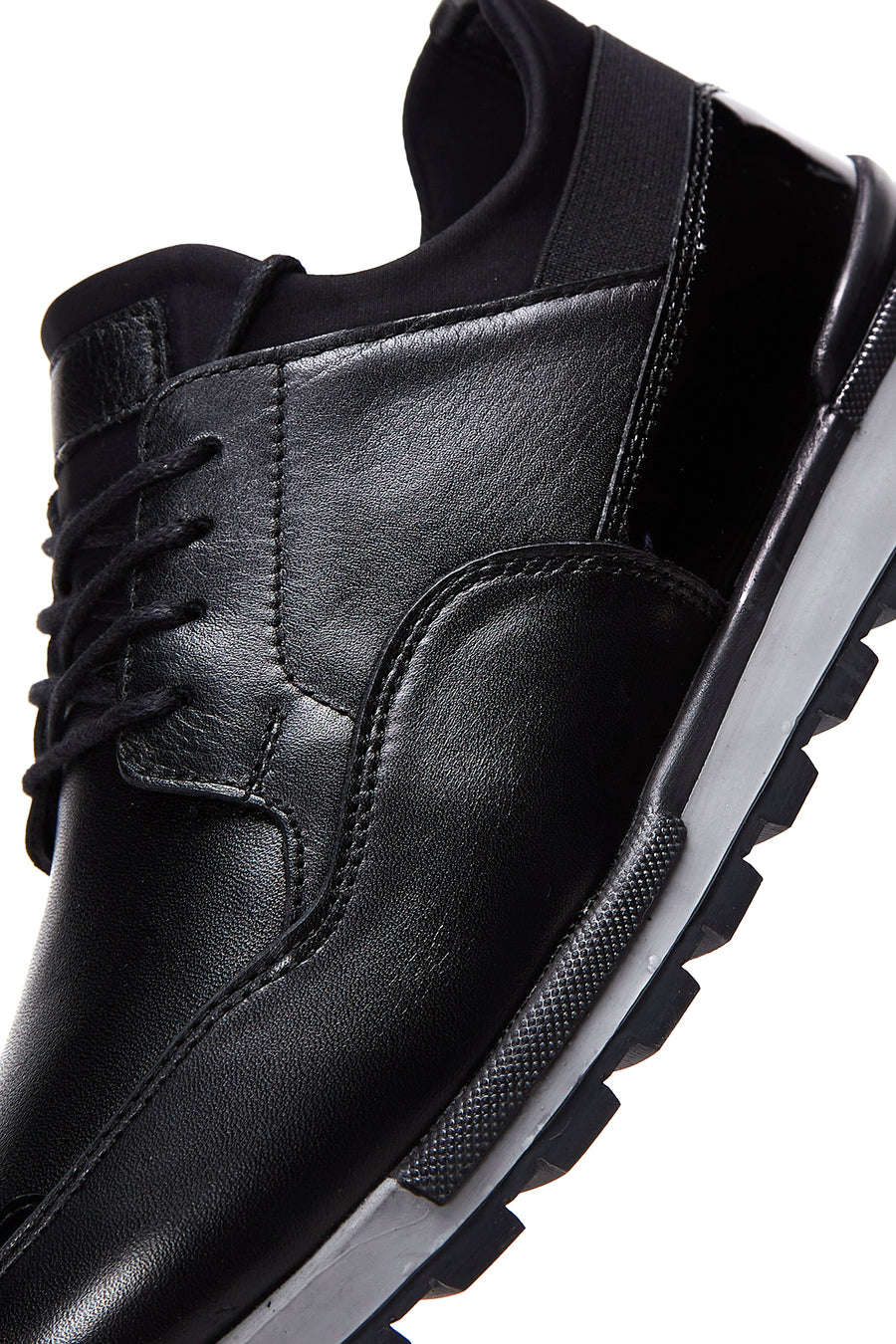 Men's Black Leather Sneaker