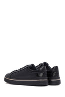 Erkek Siyah Bağcıklı Deri Sneaker | Derimod