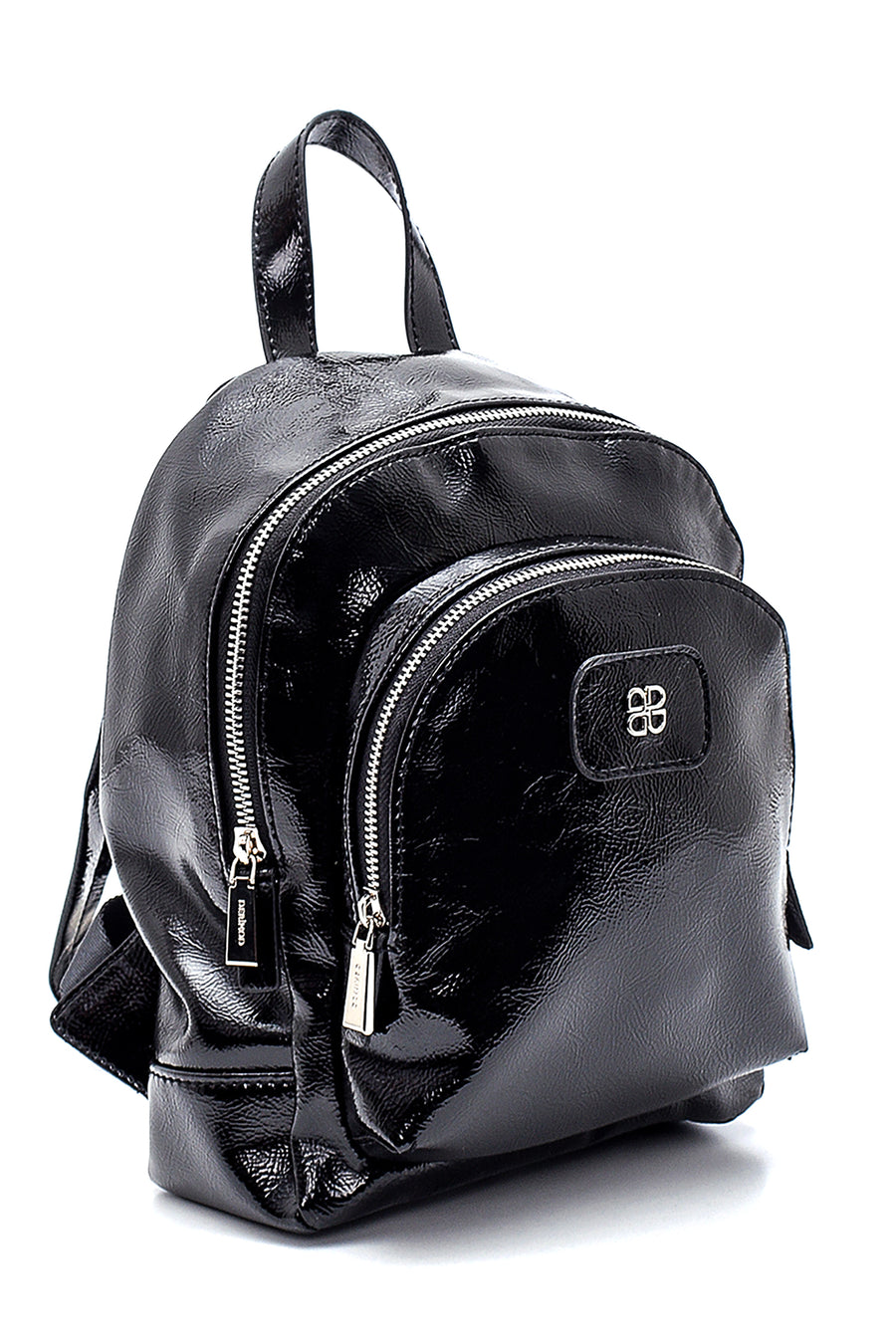 Women's Crinkled Patent Leather Backpack