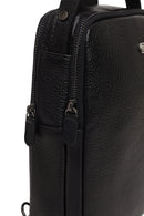 Male Black Leather Mini Crossbody Bag | Derimod