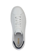 Geox Men's White Spherica Ec4.1 Lace-Up Leather Sports Sneaker | Derimod