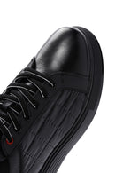 Erkek Siyah Deri Detaylı Sneaker | Derimod
