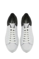 Men's White Lace-up Thick-Sole Leather Sneaker | Derimod