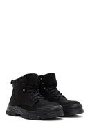 Men's Black Zippered Casual Nubuck Leather Boots | Derimod