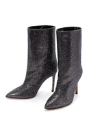 Women's Anthracite Stone Thin Heeled Leather Boots | Derimod