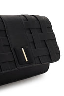 Woman Black Long-Strap Knit Crossbody Bag | Derimod