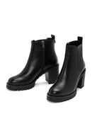 Women's Black Thick Heel Zipper Boots | Derimod