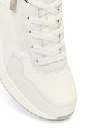 Woman White Side-Zip Lace-Up Thick-Sole Sneakers | Derimod