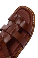 Kadın Kahverengi Bilekten Bantlı Deri Comfort Sandalet | Derimod