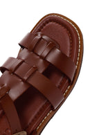 Women's Brown Ankle Strap Leather Comfort Sandals | Derimod