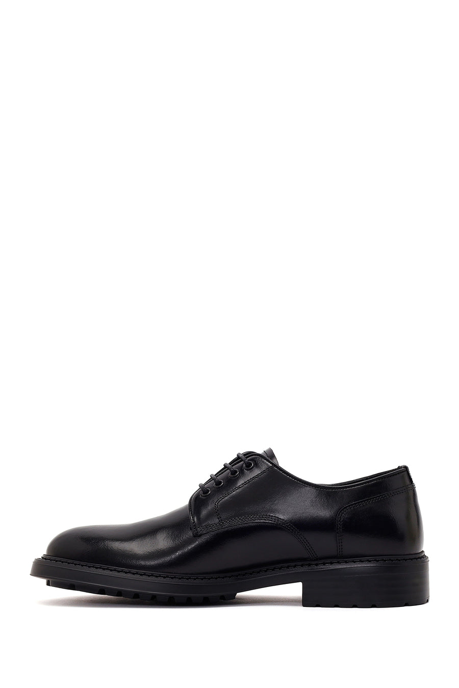 Male Black Lace-up Leather Casual Shoes