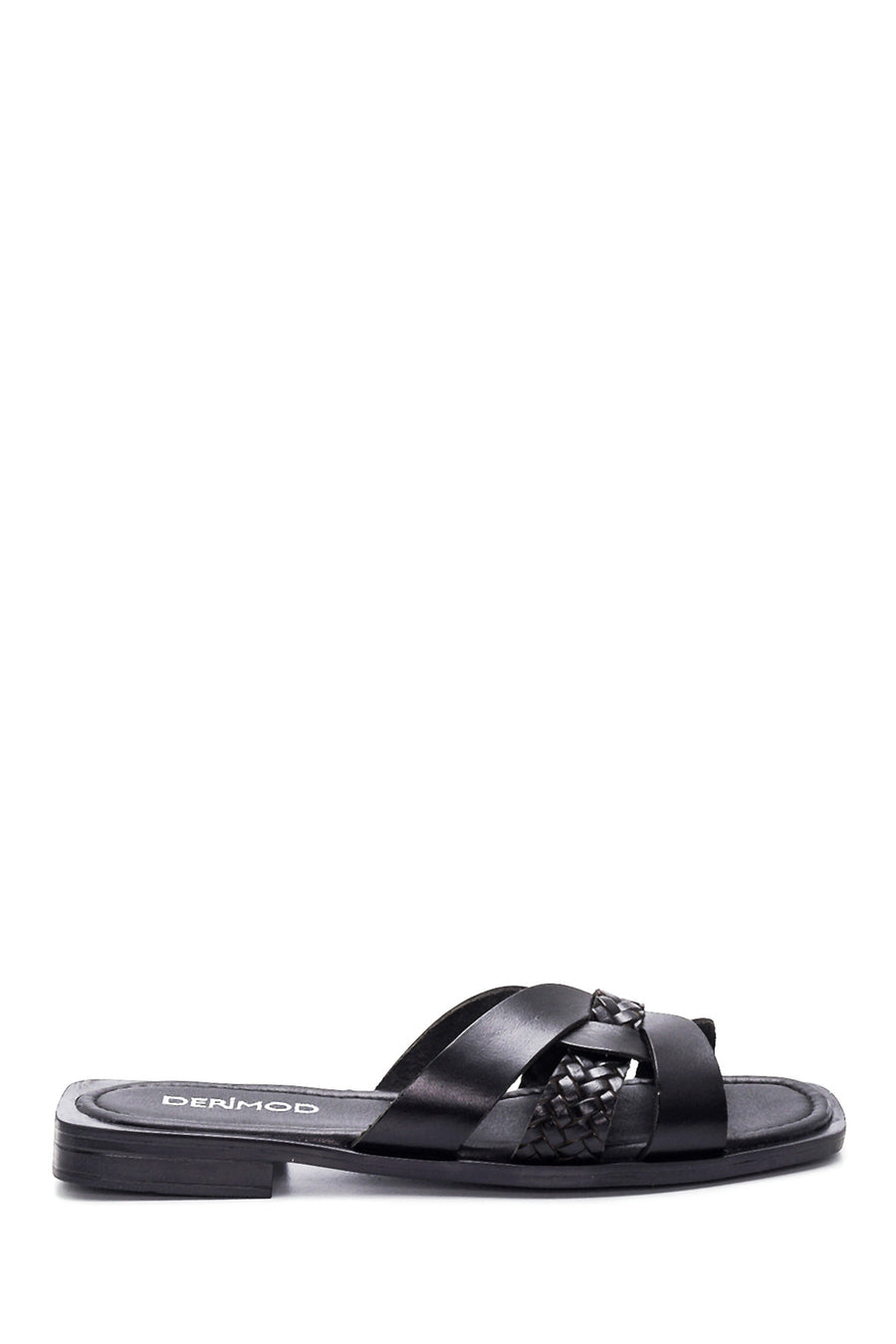 Women's Leather Knit Detailed Slippers 22SFD331118 | Derimod