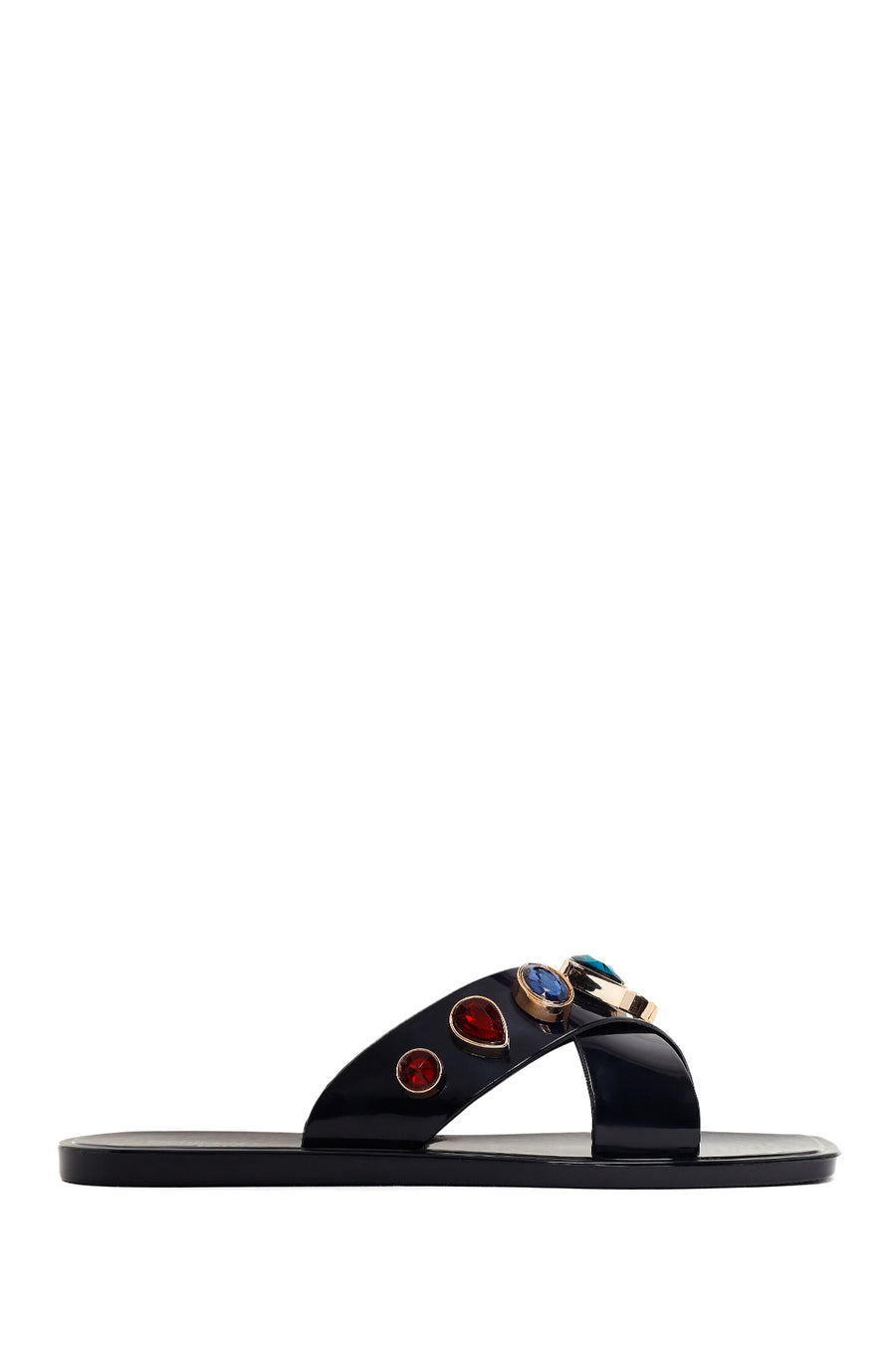 Woman Black Stone-Embellished Jelly Slipper 26SFE4975PV | Derimod