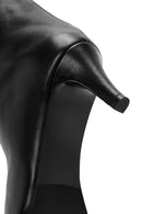 Women's Black Thin Heeled Leather Boots | Derimod