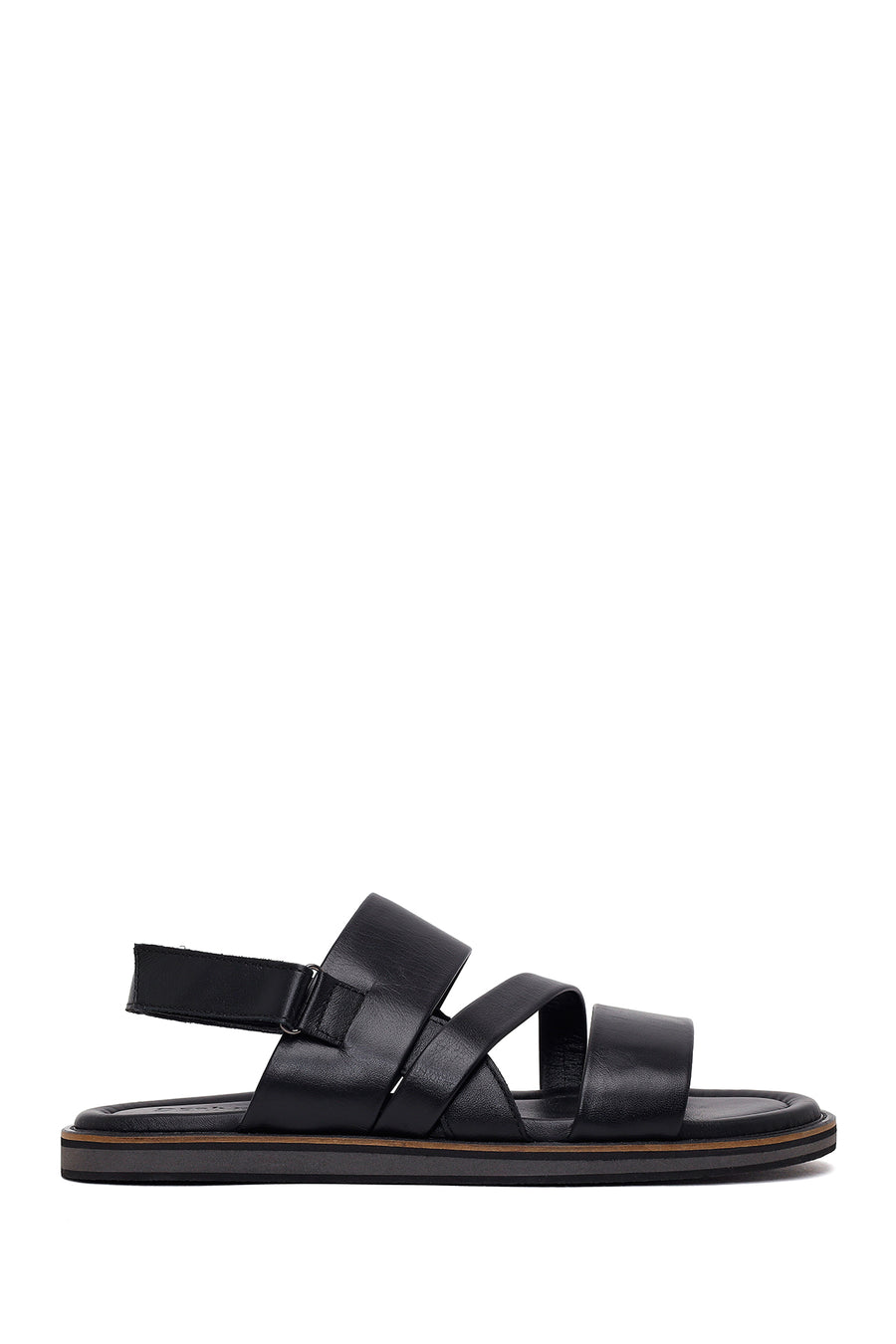 Men's Black Leather Sandals 26SFD625218 | Derimod
