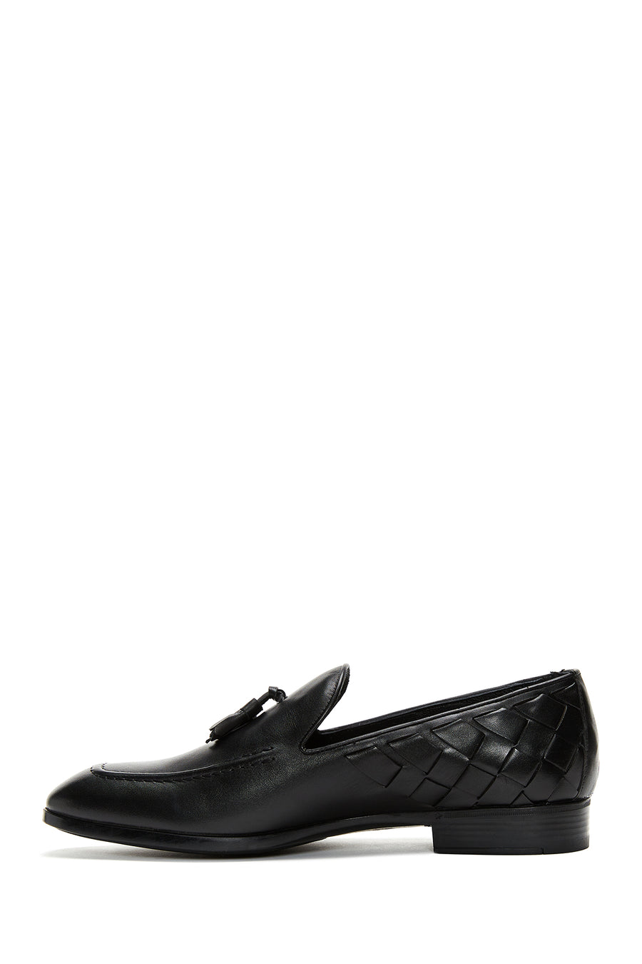 Erkek Deri Örgü Detaylı Klasik Loafer