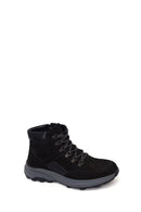 Male Black Zip Closure Thick-Soled Nubuck Leather Boots | Derimod