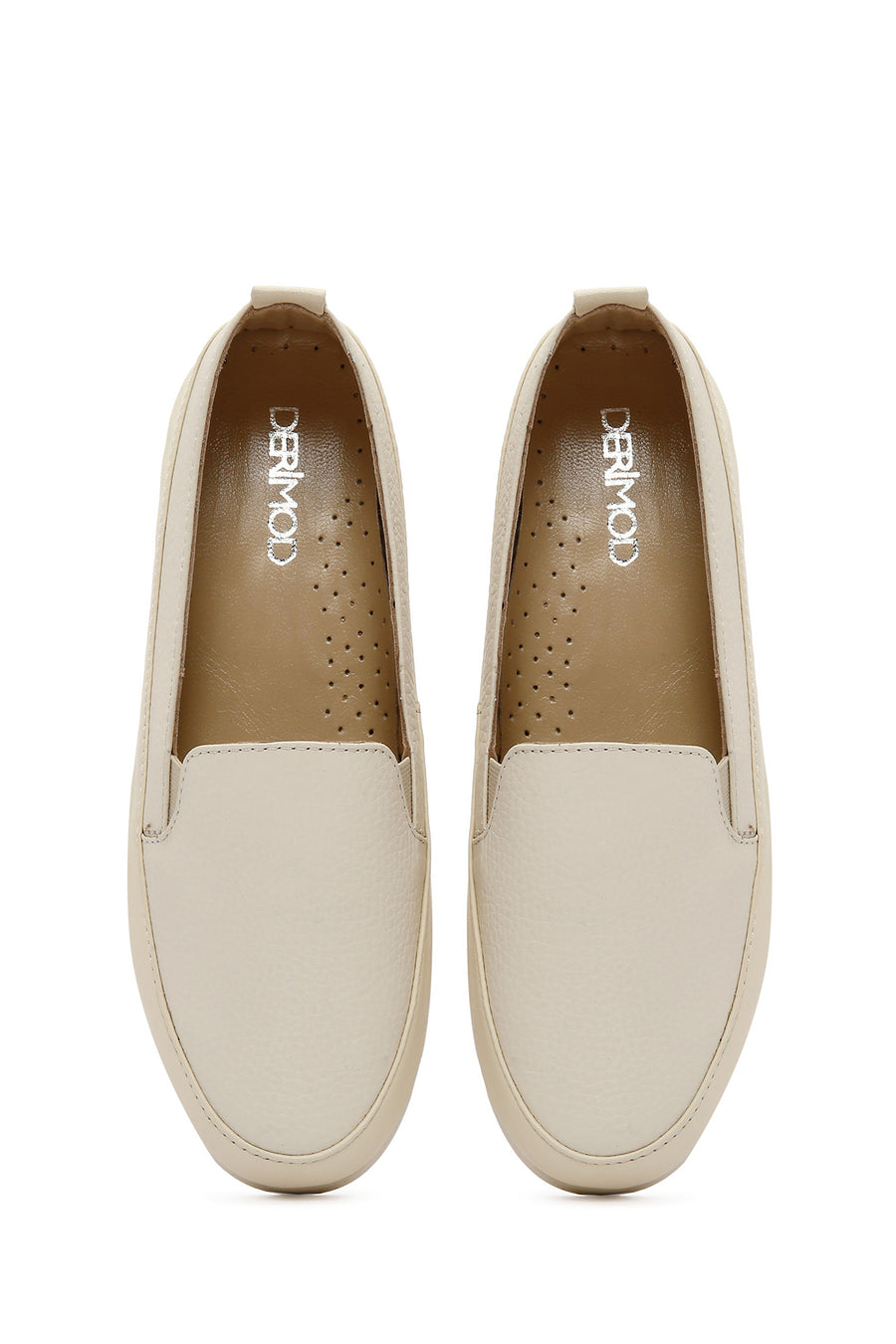 Women's Cream Leather Comfort Loafer