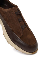 Men's Brown Thick-Soled Leather Casual Sneaker | Derimod