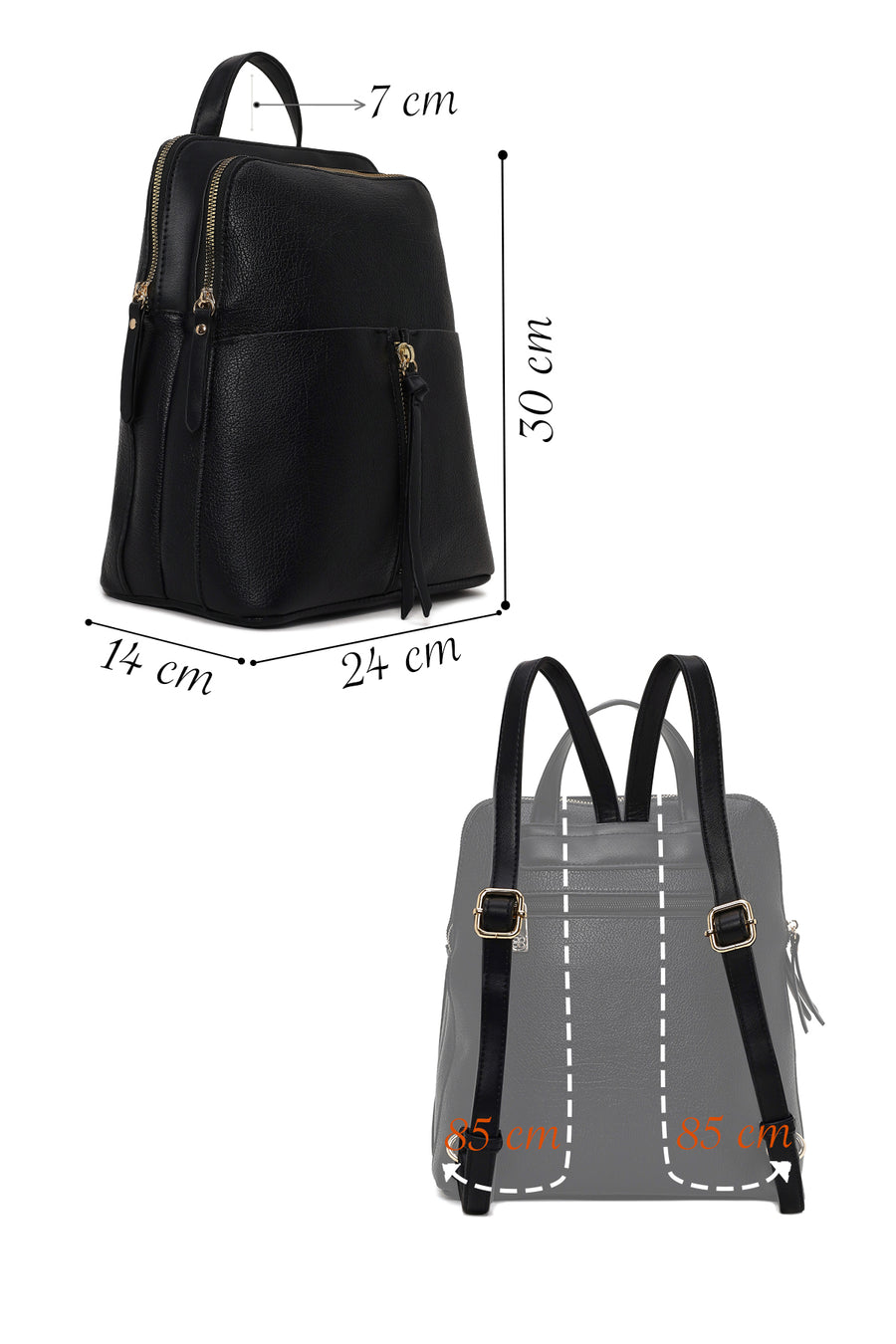Woman Black Backpack
