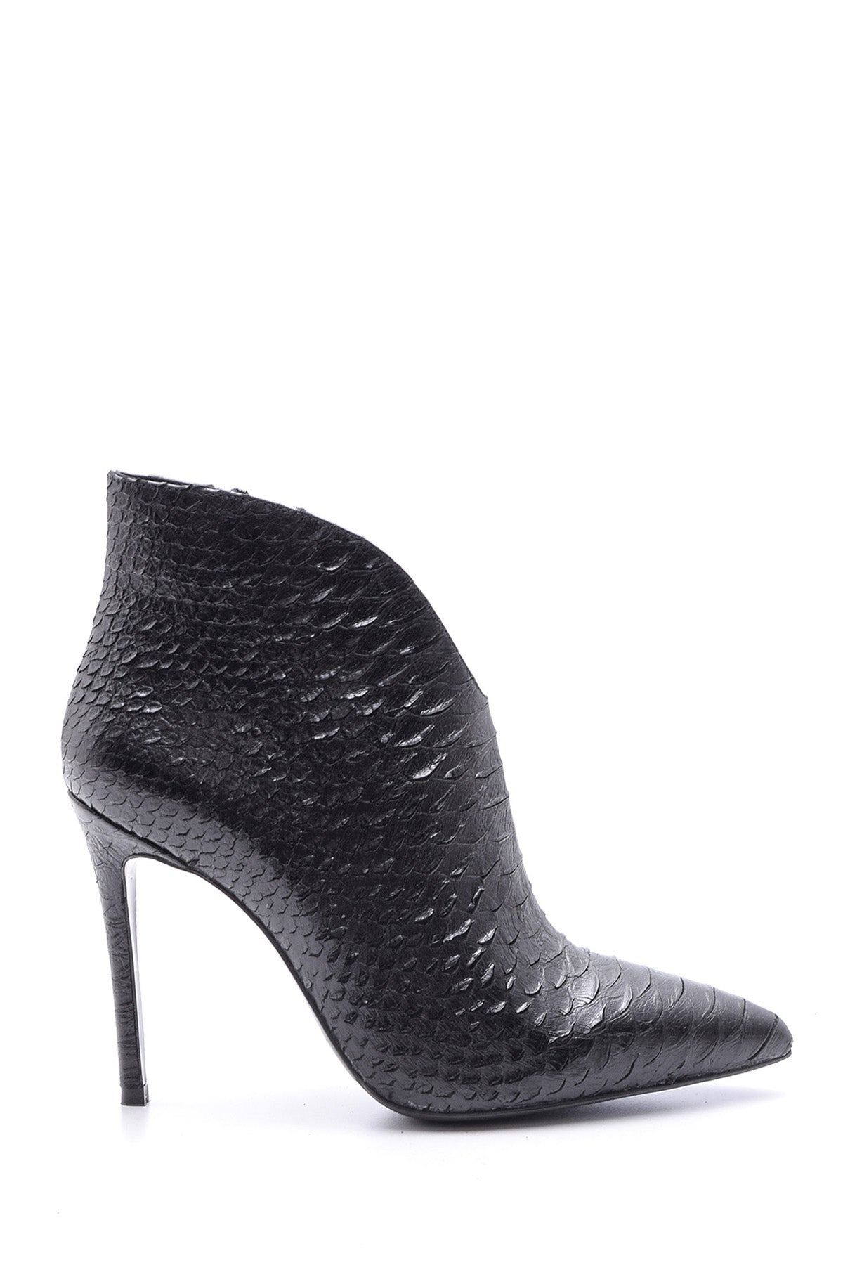 Women's Snakeskin Patterned Leather Bootie 19WFD162140 | Derimod