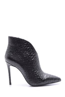 Women's Snakeskin Patterned Leather Bootie | Derimod