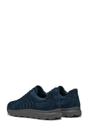 Geox Men's Navy Blue Spherica Lace-Up Suede Leather Sneakers | Derimod