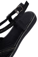Woman Black Stone Sandals | Derimod