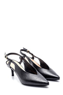 Women's Leather Printed Heeled Shoes | Derimod