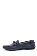 Erkek Lacivert Deri Casual Loafer | Derimod
