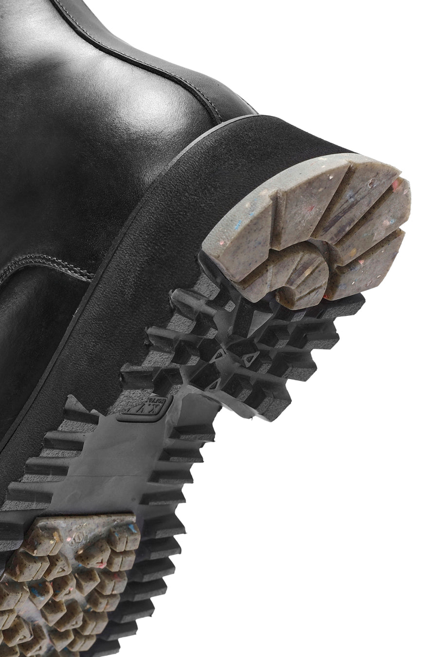 Men's Black Zippered Leather Combat Boots