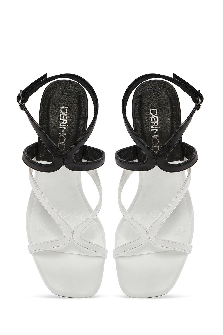 Women's Black Ankle Buckle Thin Heel Sandals