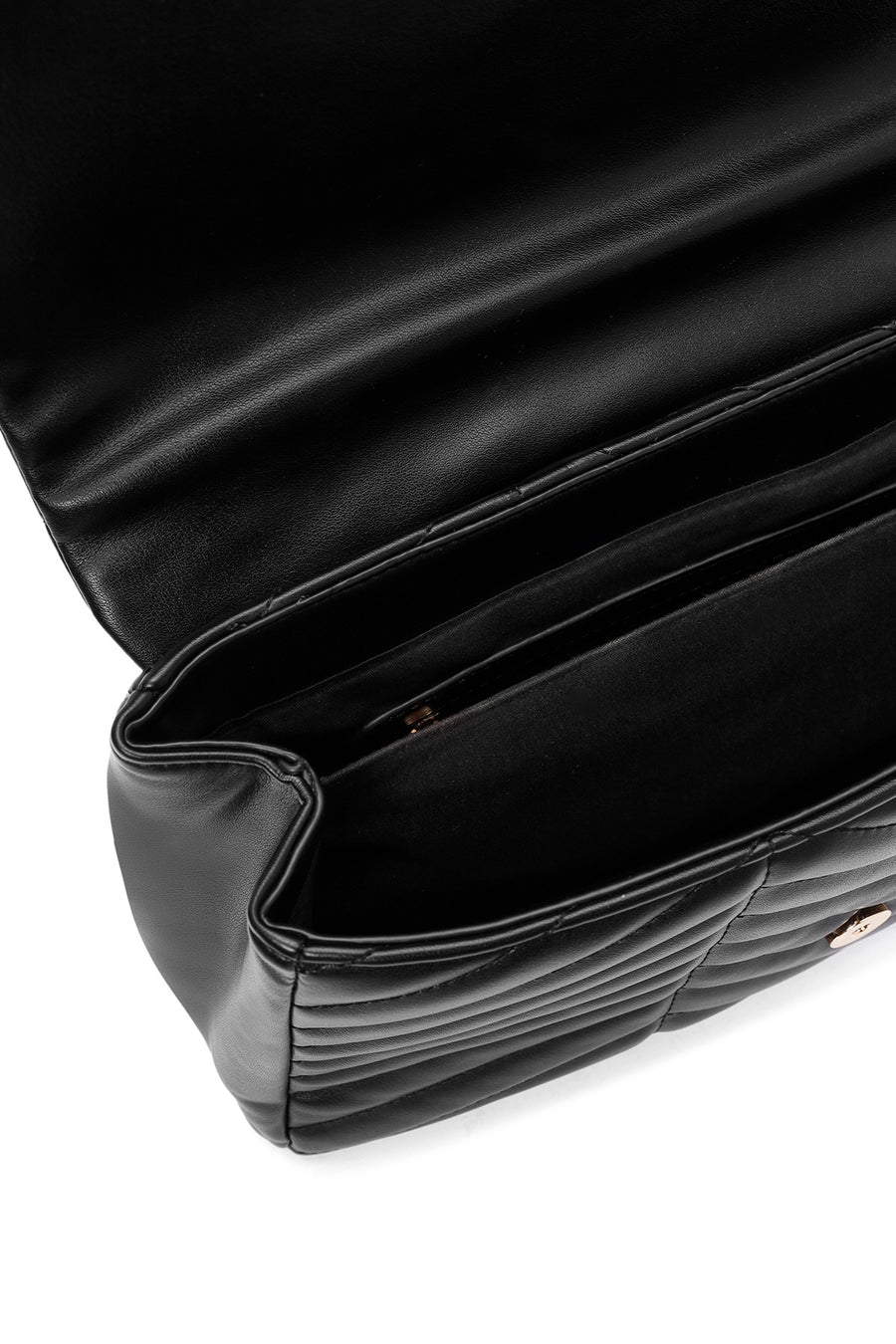 Women's Black Long Strap Quilted Patterned Shoulder Bag