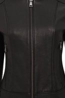 Prima Woman Black Short Leather Jacket | Derimod