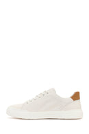 Male White Lace-Up Leather Sneaker | Derimod